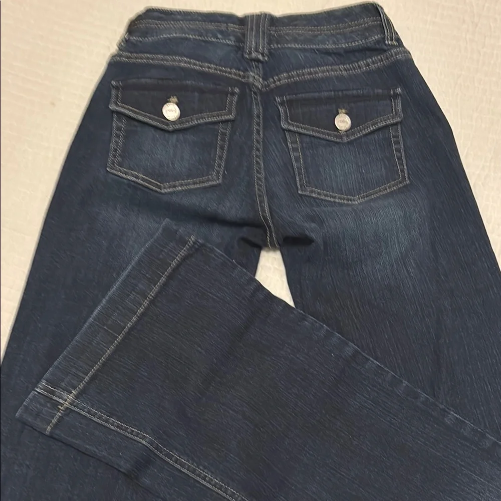 New WHBM Women's Dark Blue wide leg Jeans 00 - Picture 8 of 9